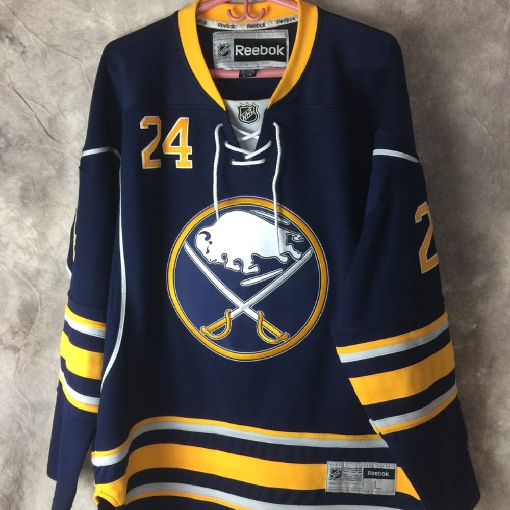 Reebok #24 Regehr Buffalo Sabres Navy NHL Hockey Jersey Large Like New Winter